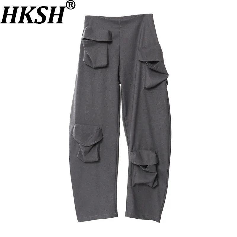 

Женские брюки HKSH в стиле сафари, шикарные, асимметричные, с множеством карманов, с низкой посадкой, в стиле хип-хоп, уличная мода, повседневные, новинка весна-лето HK19480