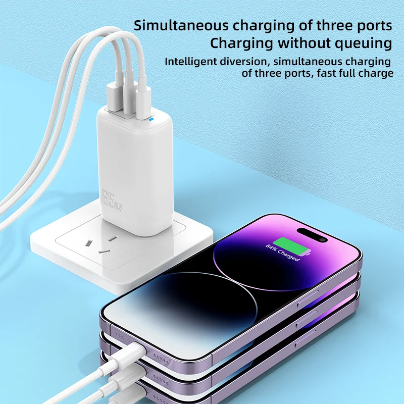 الاتحاد الأوروبي الولايات المتحدة المملكة المتحدة التوصيل 65 واط شاحن سريع PD 25 واط USB C شاحن 3 منافذ نوع C شحن سريع محول الهاتف آيفون سامسونج Xiaomi Oneplus
