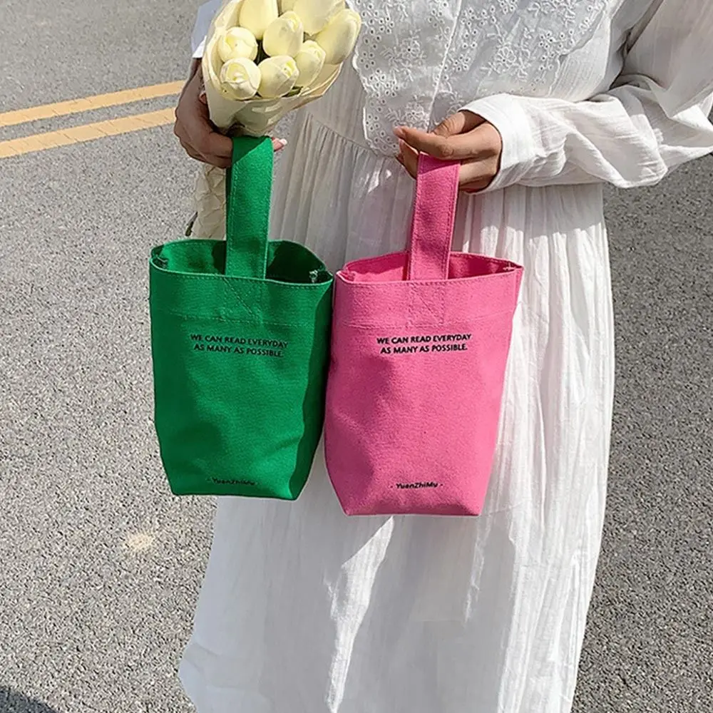 Letters Canvas Tote Purse Casual Shopper Bag Simple Useful Shoulder Crossbody Bags Solid Color Handbags for Women