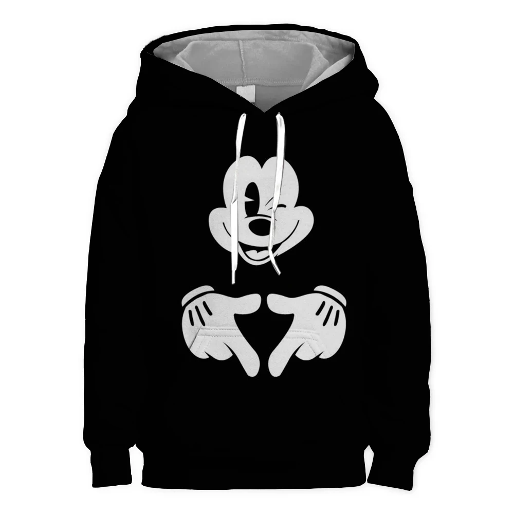 Baby Sweatshirts Cartoon Hoodies Spring Boys Girls Long Sleeve Minnie Mickey Pullovers Disney Casual Hooded Tops Kids Clothes