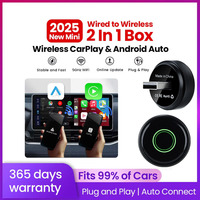 2in1 Wired To Wireless CarPlay Dongle Android Auto Adapter USB Dongle Mini AI BOX Plug and Play for OEM Car Seamless Connection