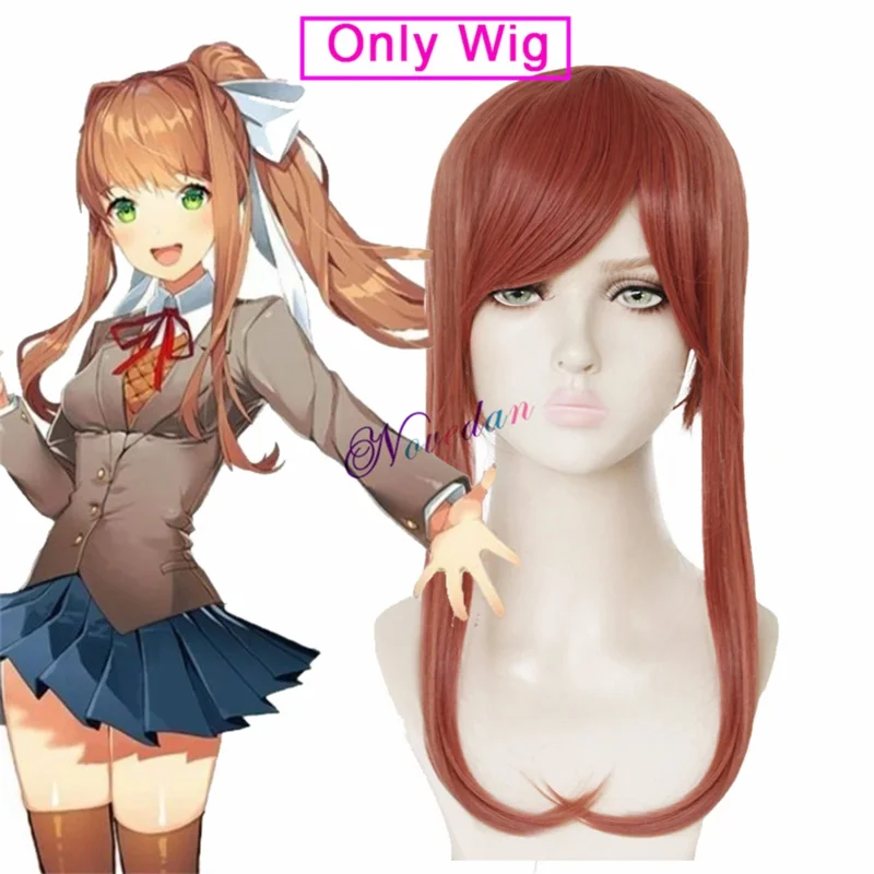 Anime dokidoki doki doki literatura clube monika cosplay sayori yuri natsuki cosplay traje peruca feminino menina jk uniforme escolar