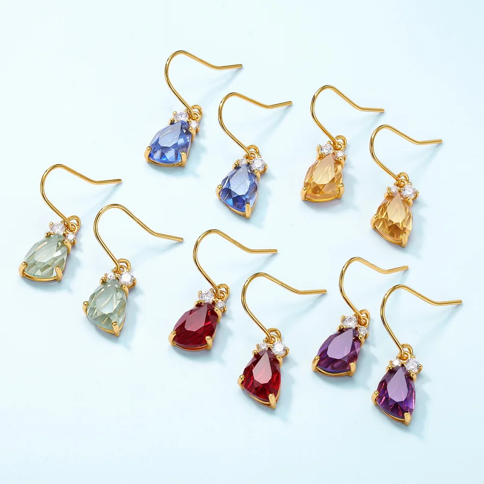 

ALLNOEL 925 Silver Dangle Earrings For Women Amethyst Kyanite Irregular 7*10mm Crystal Colorful Fine Jewelry Engagement Gifts