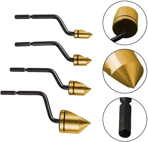 Deburring Tool With 5 Chamfering Head Burr Remover Hand Tool Metal Handle For Wood Plastic PVC Pipes Aluminum Sheets