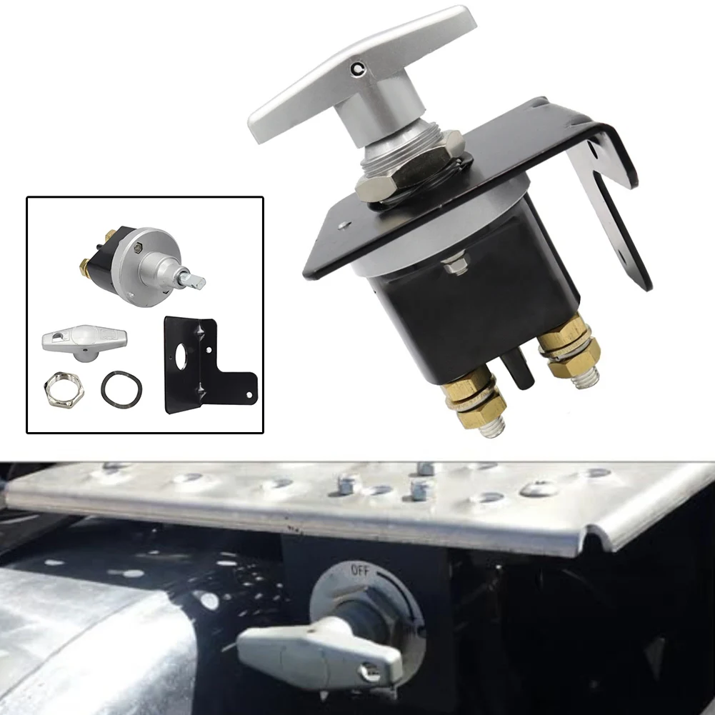 Battery Switch RV Cutoff 12V Battery Switch Cast Iron Fixing Handle Two 10mm Threaded Rods 500A Continuous Current