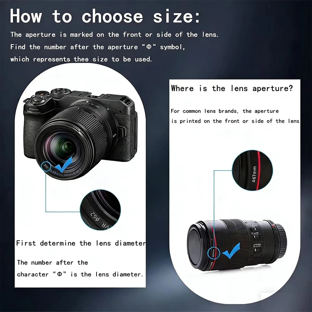 Osłona obiektywu MYOBO w kształcie płatka kwiatu 49 52 55 58 62 67 72 77 82mm, gwintowana, filtr, ochrona obiektywu do lustrzanek cyfrowych Canon Nikon Sony — zdjęcie produktu 2