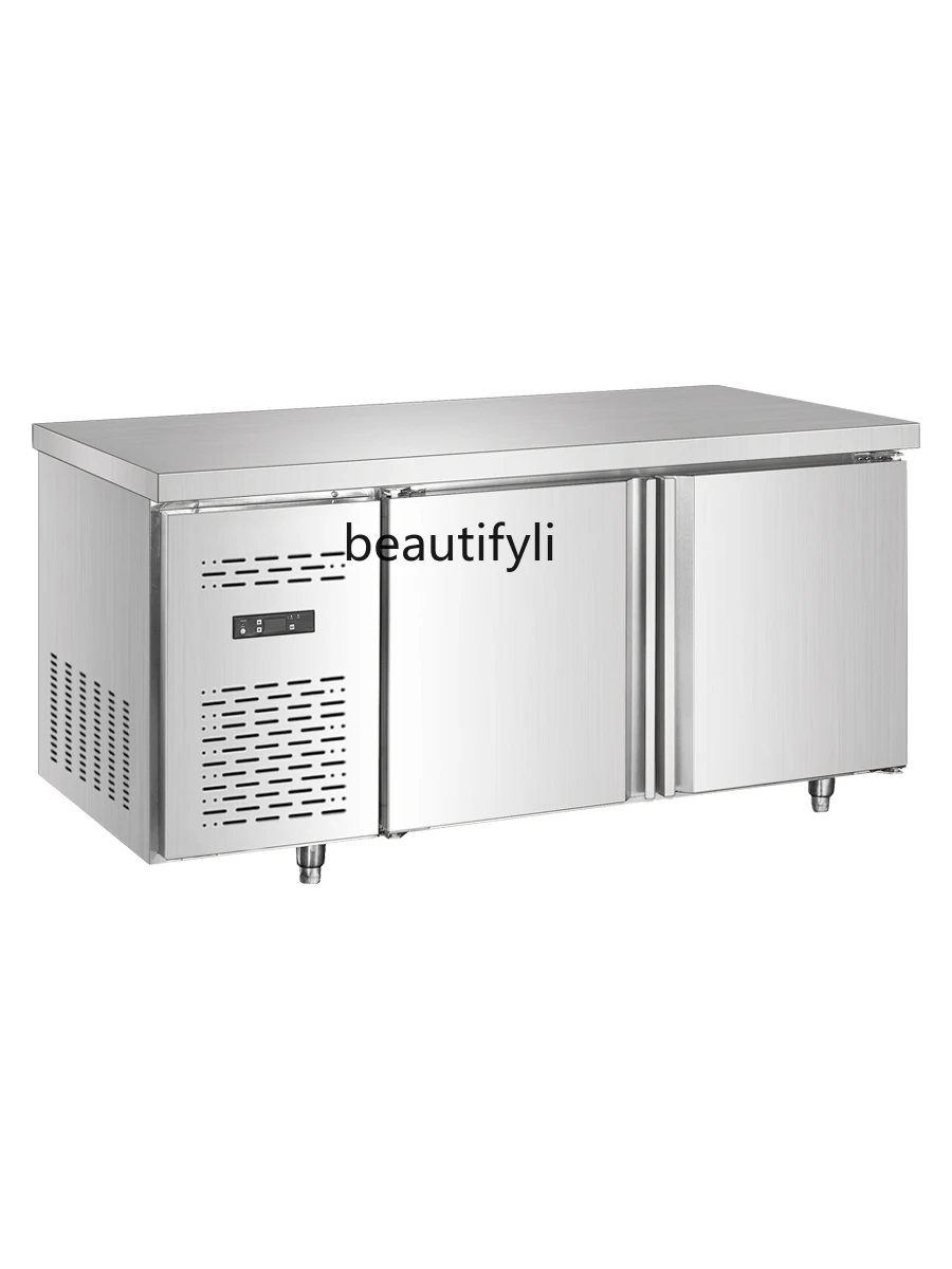 Platform Air-Cooled Refrigerated Worktable Refrigerator Commercial Kitchen Freezer Freeze Storage Fresh-Keeping Console