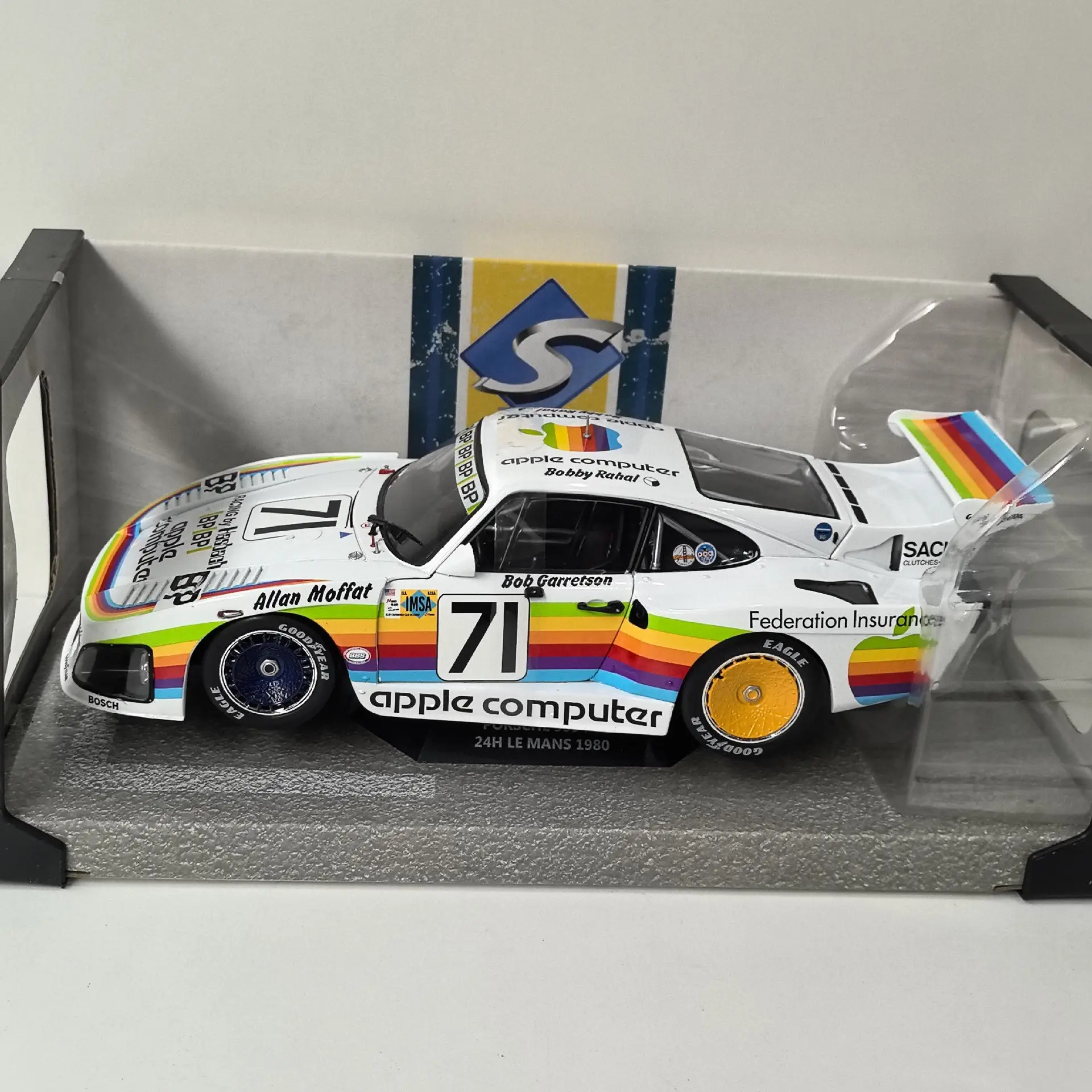 Paint Surface Defects Diecast SOLIDO 1/18 Scale PORSCHE 935 1980 #71 X7 Alloy Car Model
