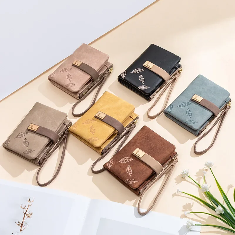 

Matte Pu Leather Women Wallet Small Zipper Coin Purse Short Ladies Wallet Wristlet Women Purse Female Coin Pocket Card Holders