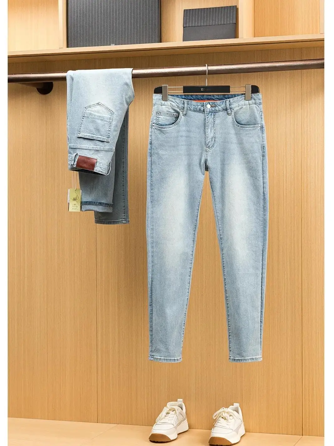 

Italian Luxury Han Hemp Long Velvet Cotton Thin Material Men's Spring Summer Soft Silky Long Pants Casual Straight Fit Jeans