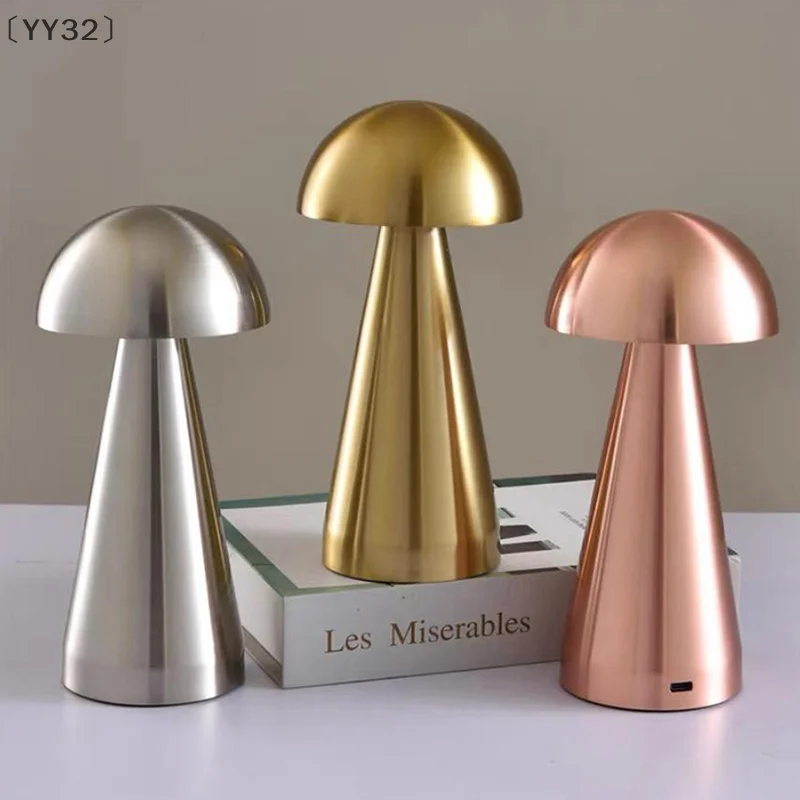 

뷰YY32ezioneLED Настольная лампа Ретро Гриб Сенсорный датчик Прикроватная лампа Перезаряжаемые лампы для чтения Спальня Ресторан Бар Декор Освещение