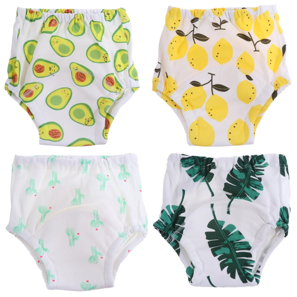 

4 шт. детские водонепроницаемые марлевые тренировочные штаны, дышащие эластичные мягкие штаны для тренировок в горшках для малышей, многоразовые подгузники для предотвращения рашпины