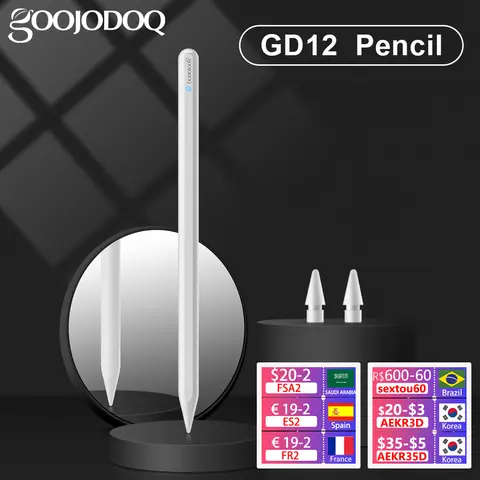 Per iPad Pencil con Palm Rejection Tilt, GOOJODOQ 12th Gen Pen per Apple Pencil 2 1 iPad Air 5 2022 - 2018 per Apple Pen Stylus
