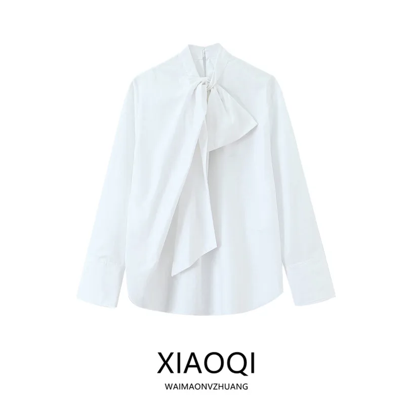 

Spring 2026 Women's Faion Long Sve Knot irt Versatile Design New Arrival Ele Commute Sle Loose Fit irt