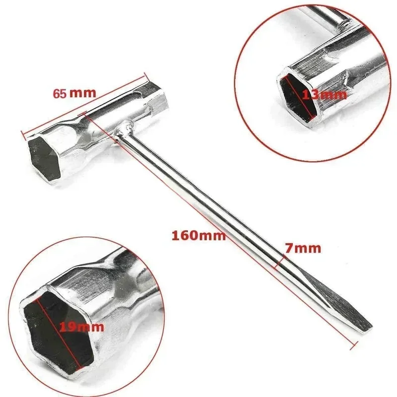

Spark Plug Socket Wrench 13mm & 19mm Stainless Steel Spanner for Gasoline Chainsaw and Brush Cutter