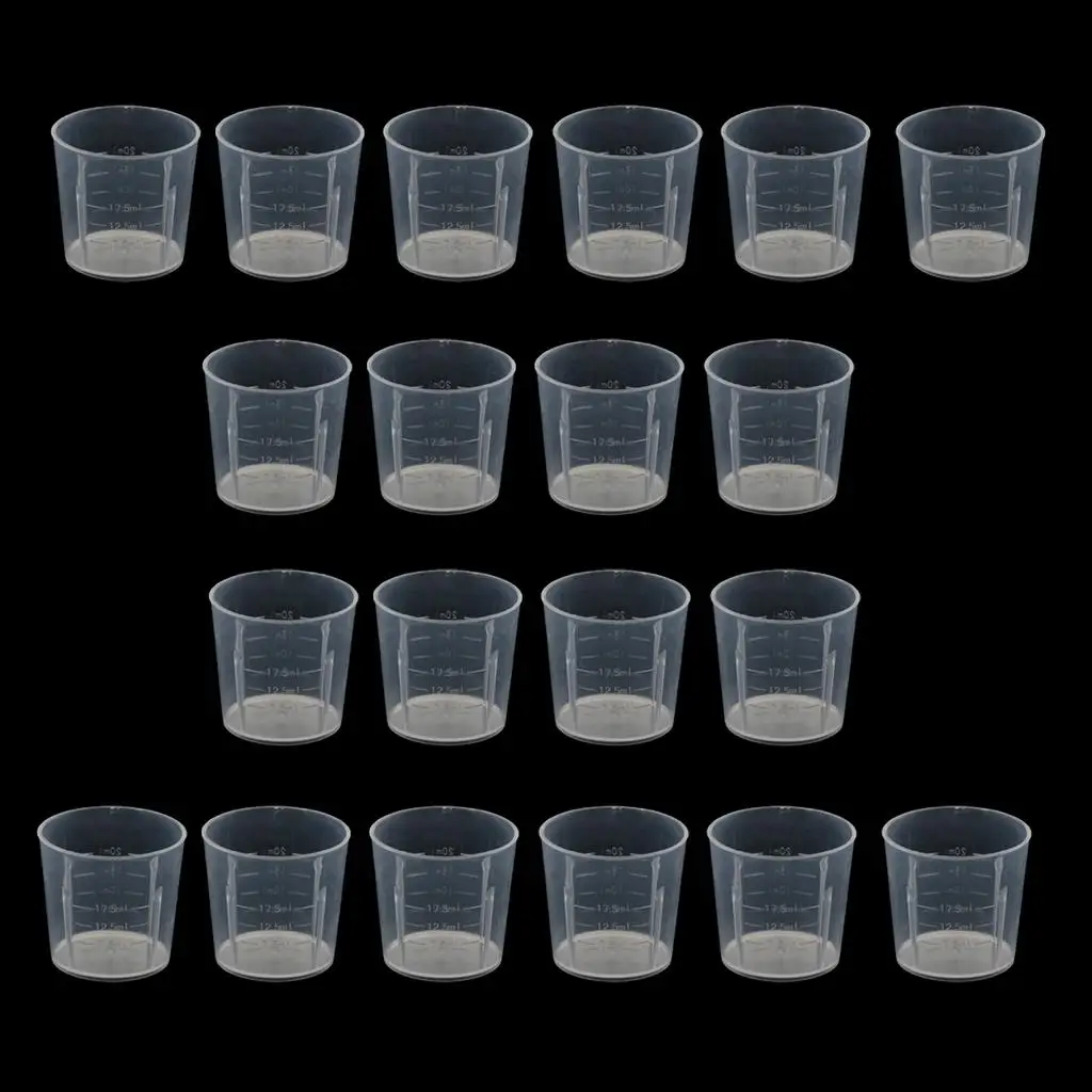 20pcs Reusable 20ML Measuring Cup Jug Graduated Surface Container Kitchen Tool