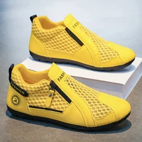 Mocassins pour hommes, chaussures de course respirantes pour hommes, baskets légères en maille à semelle souple, baskets décontractées sportives, chaussures d'été tendance 4