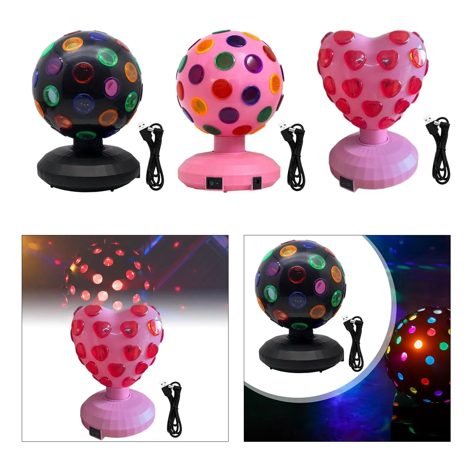 Imagem -03 - Disco Ball Lamp com Usb Power Supply Rotação de 360 ° Iluminação dj para Wedding Festival Celebration Hotels Show Happy Birthday Cores