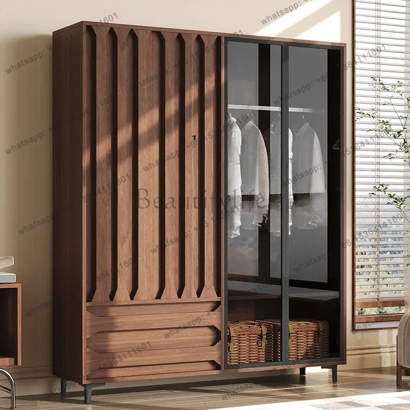 Chinese style independent wardrobe bedroom home antique style storage hanging clothes multi-functional
