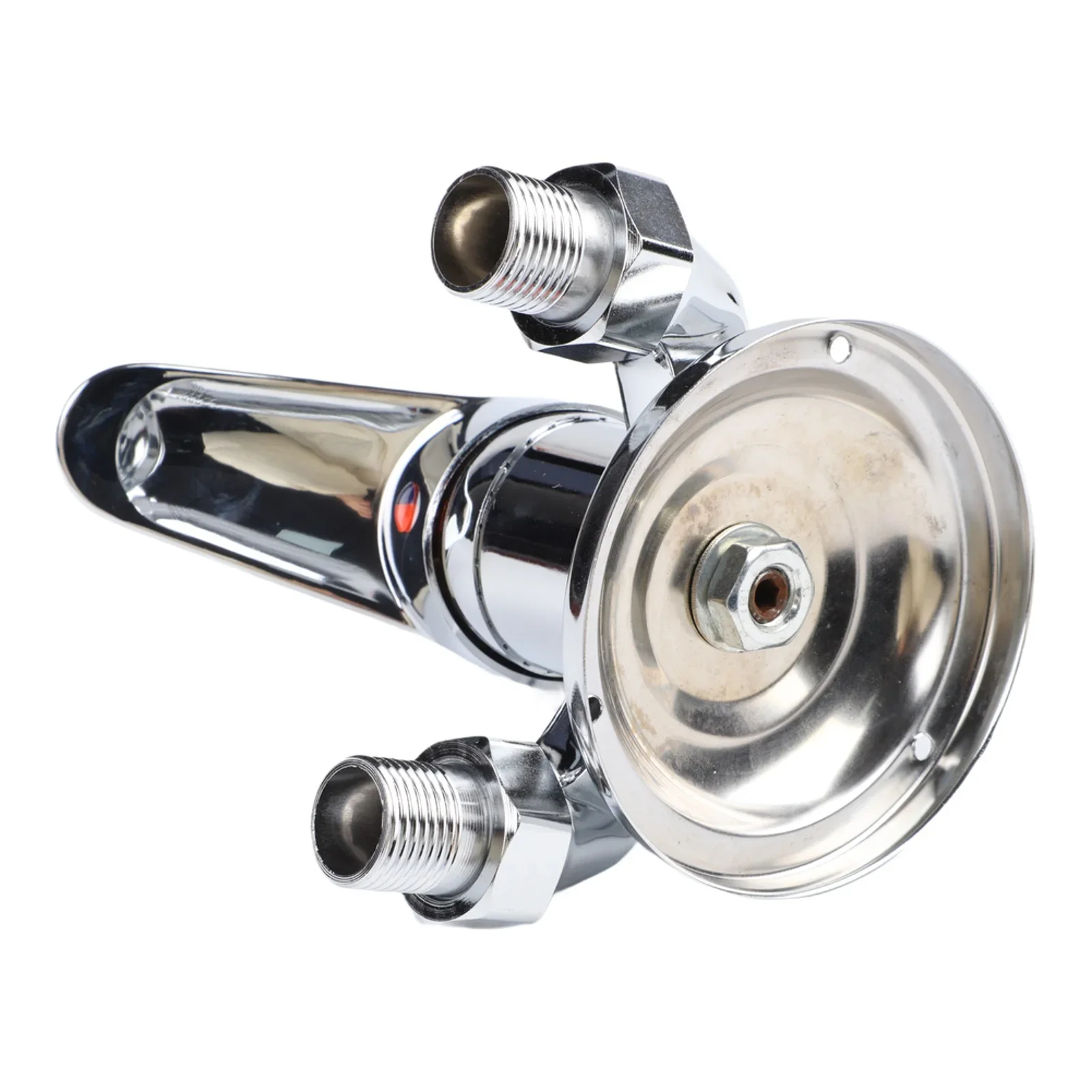 Shower Mixer Tap Deck Mounted in Chrome for Bathroom with Balanced Hot Cold Water Output Suitable for Standard Water Pressure