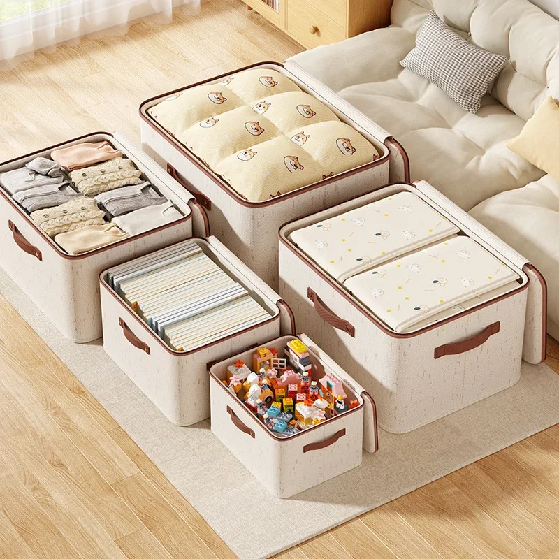 منظم ملابس سميك كبير جدًا، منظم لحاف من القطن والكتان، صندوق تخزين سترة، خزانة غرفة النوم، منظم خزانة الملابس #4