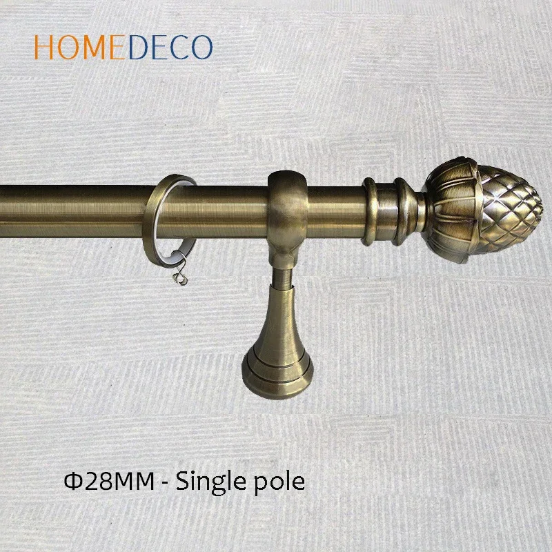 سبائك الألومنيوم قضيب الستارة القطب الذهب الأسود واحد مزدوج القطب نحت قضبان الستائر الرومانية حامل المسار الملحقات حسب الطلب #1