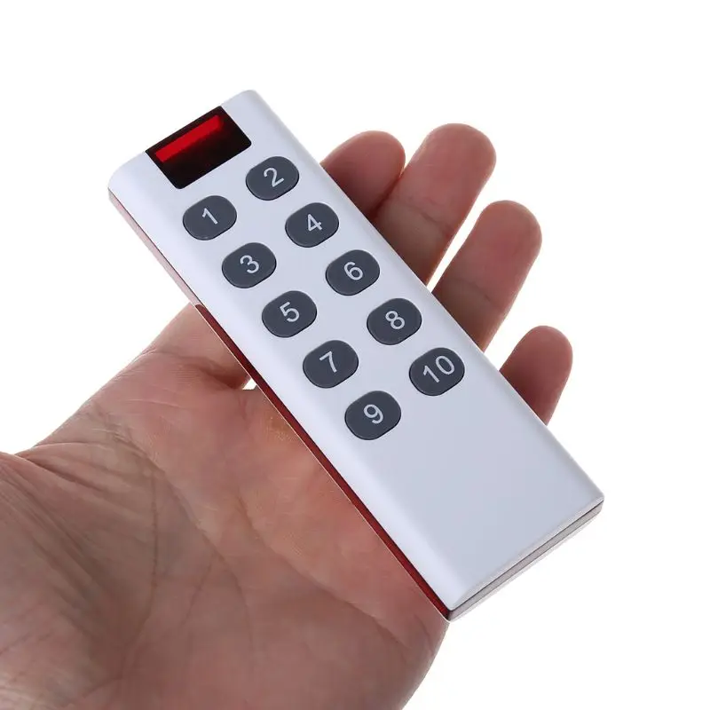 433MHZ Universal Wireless Learning Code Digital Remote Control Transmitter 3/4/6/8/10 Channels Buttons AK-7010TX White