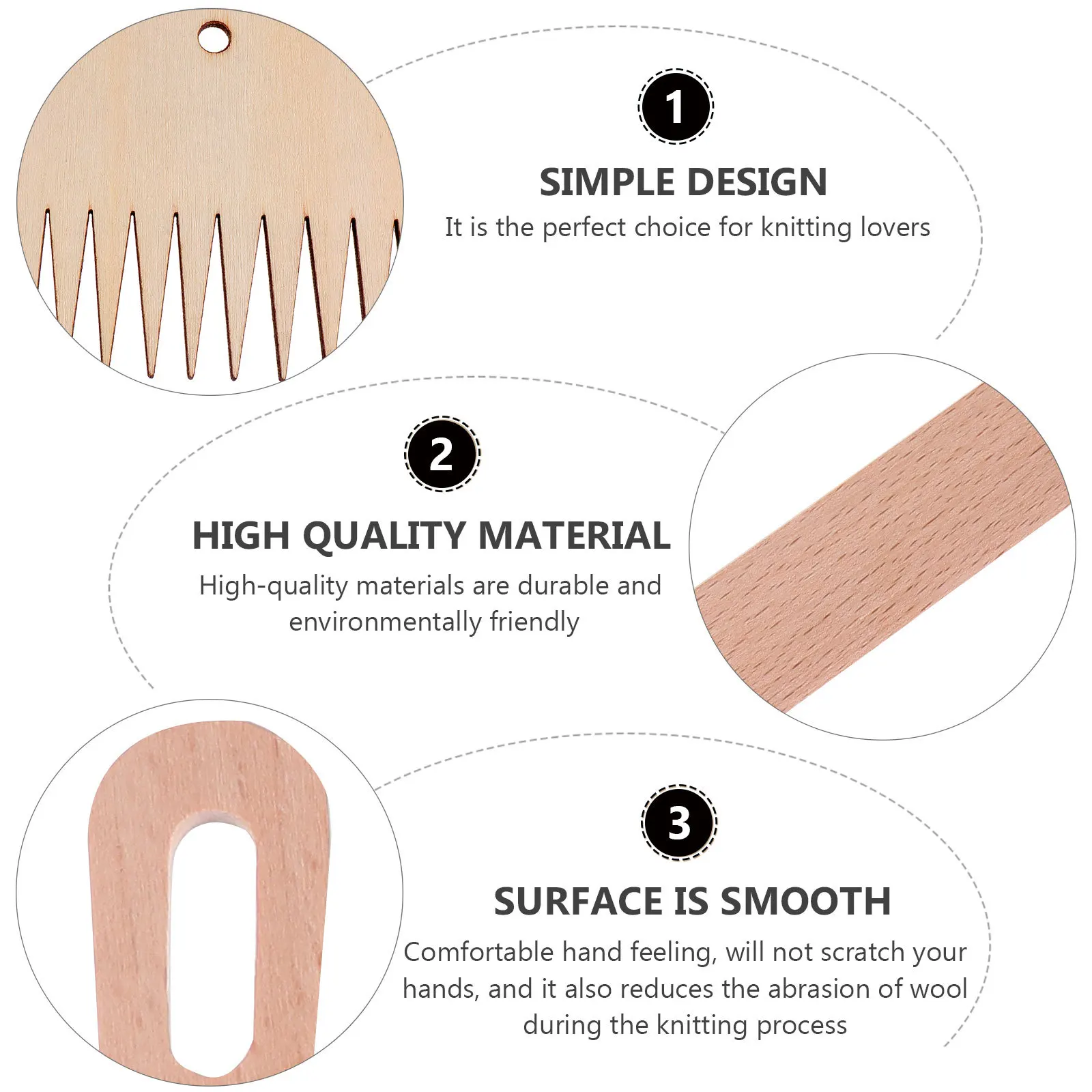 

1Set Hand Loom Stick Set Smooth Finish Reduces Wool Abrasion Multifunctional Weaving Crochet Needle Crafting Accessories