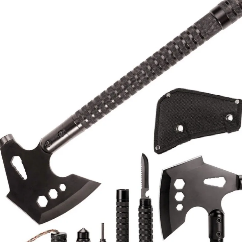Large Multi Function Survival Hand Axe Outdoor Tool For Mountain Camping Fire Rescue Tree Logging Firewood Splitting Field Work