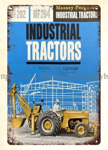 metal 1958 Massey-Ferguson MF202 Industrial Tractors mechanic mancave tin sign