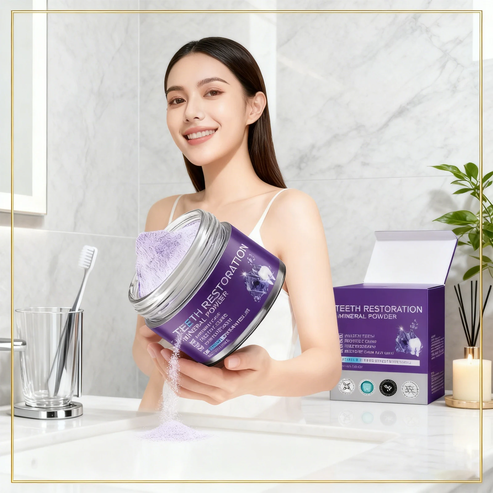 

Teeth Restoration Mineral Powder Natural Tooth Powder For Whitening Toothpaste Fast Stain Removal Brightens Fresh Breath