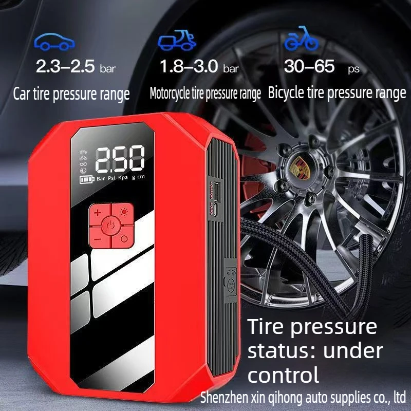 

For 4In1 Portable Jump Starter Car Battery Booster Power Bank Charger Lithium Battery Pack Tire Air Pump with Emergency Lighting