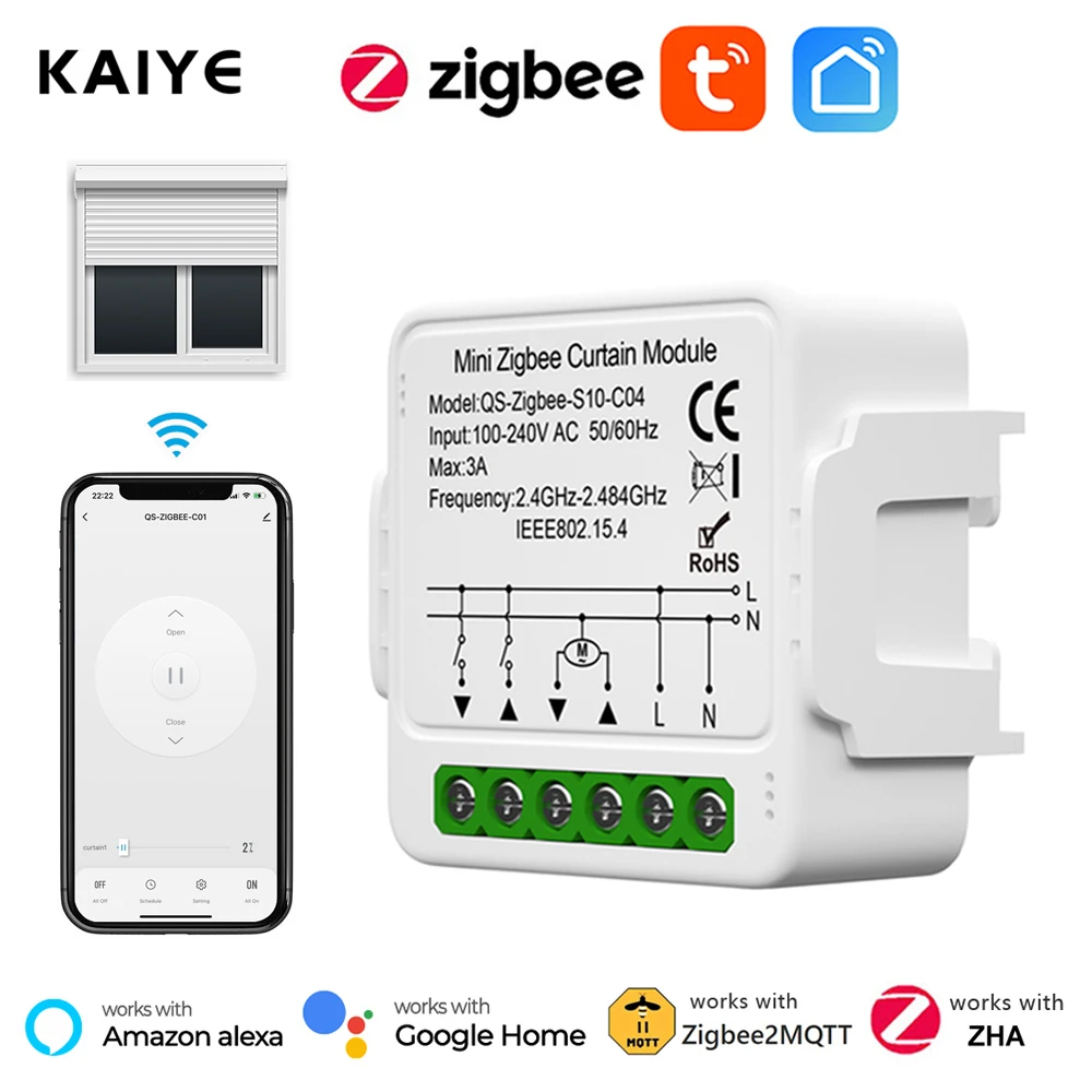 

Tuya ZigBee Curtain Blinds Switch Module For Roller Shutter Electric Motor Smart Life Control Work with Alexa Google Home MQTT