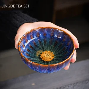 Silber handgefertigte Tee -Teetasse, Accessoires für chinesisches Tee -Set, traditionelle Ofen -Transformation, Tee Tasse, Heimatmeisterbecher, 130 ml 8 Hauptverkäufe Silver Cup - №4