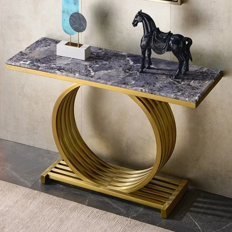 

Light luxury hotel lobby entrance table Italian designer entrance platform against the wall