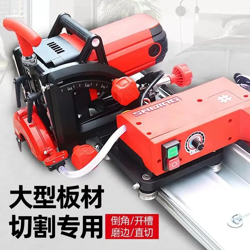 Portable hand push electric track cutter rock slab 45 degree straight cutting chamfer 2 with processing cutting