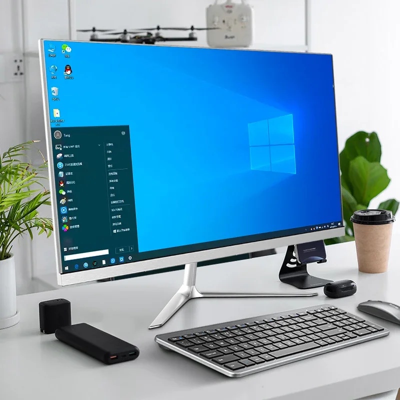 19/22 inch all-in-one computer office home game 4G single display 24/27/32 all-in-one computer 5G dual-band WIFI desktop