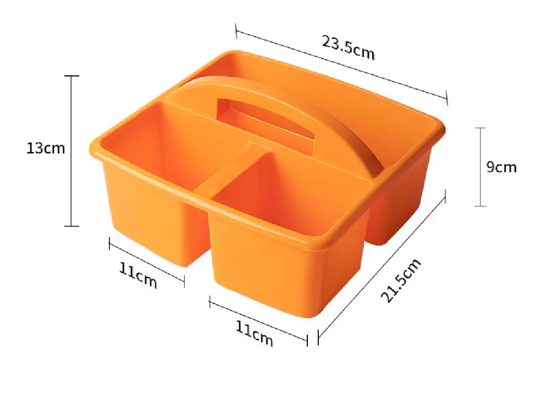 3 Grids Plastic Portable Compartment Box Early Education Kindergarten Classroom Tools Painting Brush Stationery Storage Basket