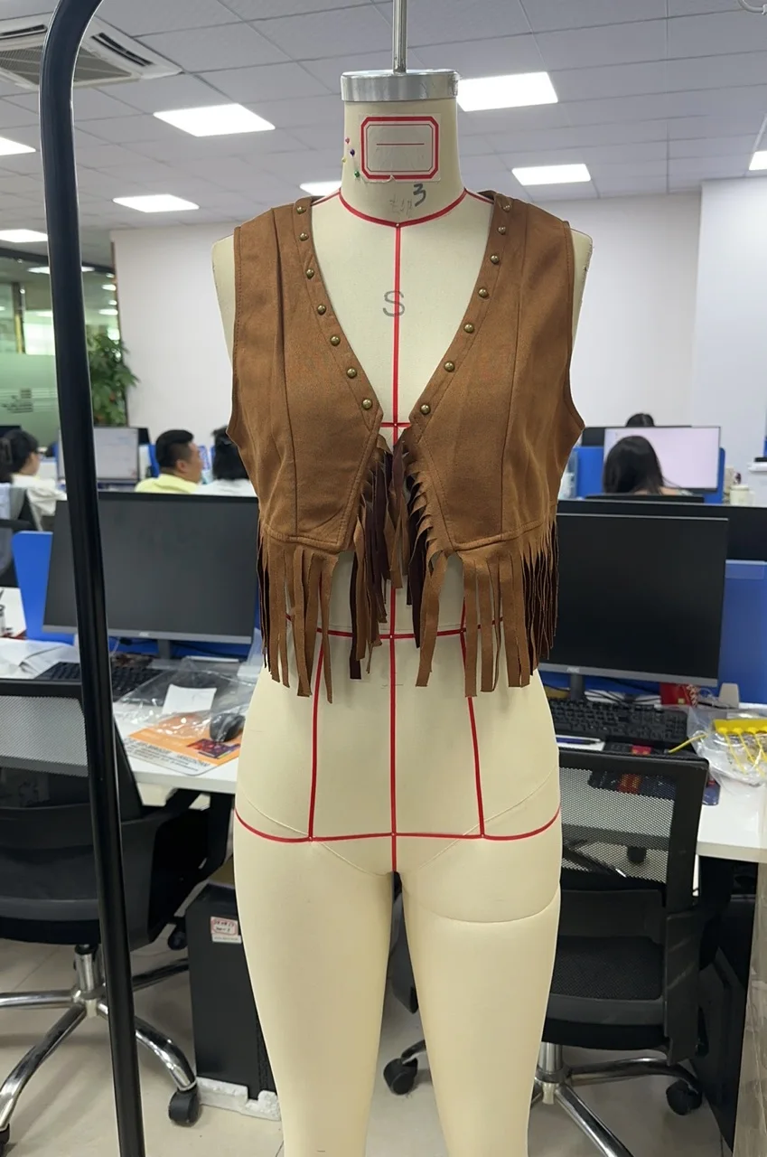 

Women's Tassel Vest Summer Fashionable Solid Color V Neck Sleeveless Front Tie Crop Jacket