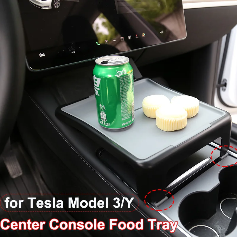 For Tesla Model Y 2024 Food Tray Desk Central Console Drink Coffee Dining Table Model 3 StandMat Organizer Storage