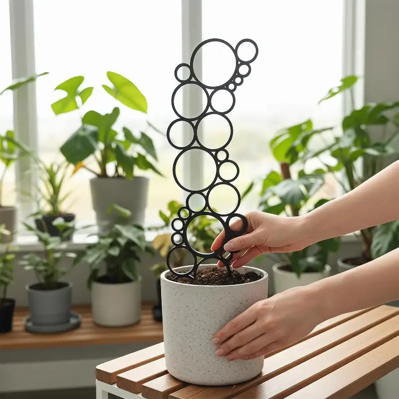 1Pcs Creative Metal Potted Plant Stand Wrought Iron Plant Trellis Support For Climbing Plants Garden Iron Art Decoration