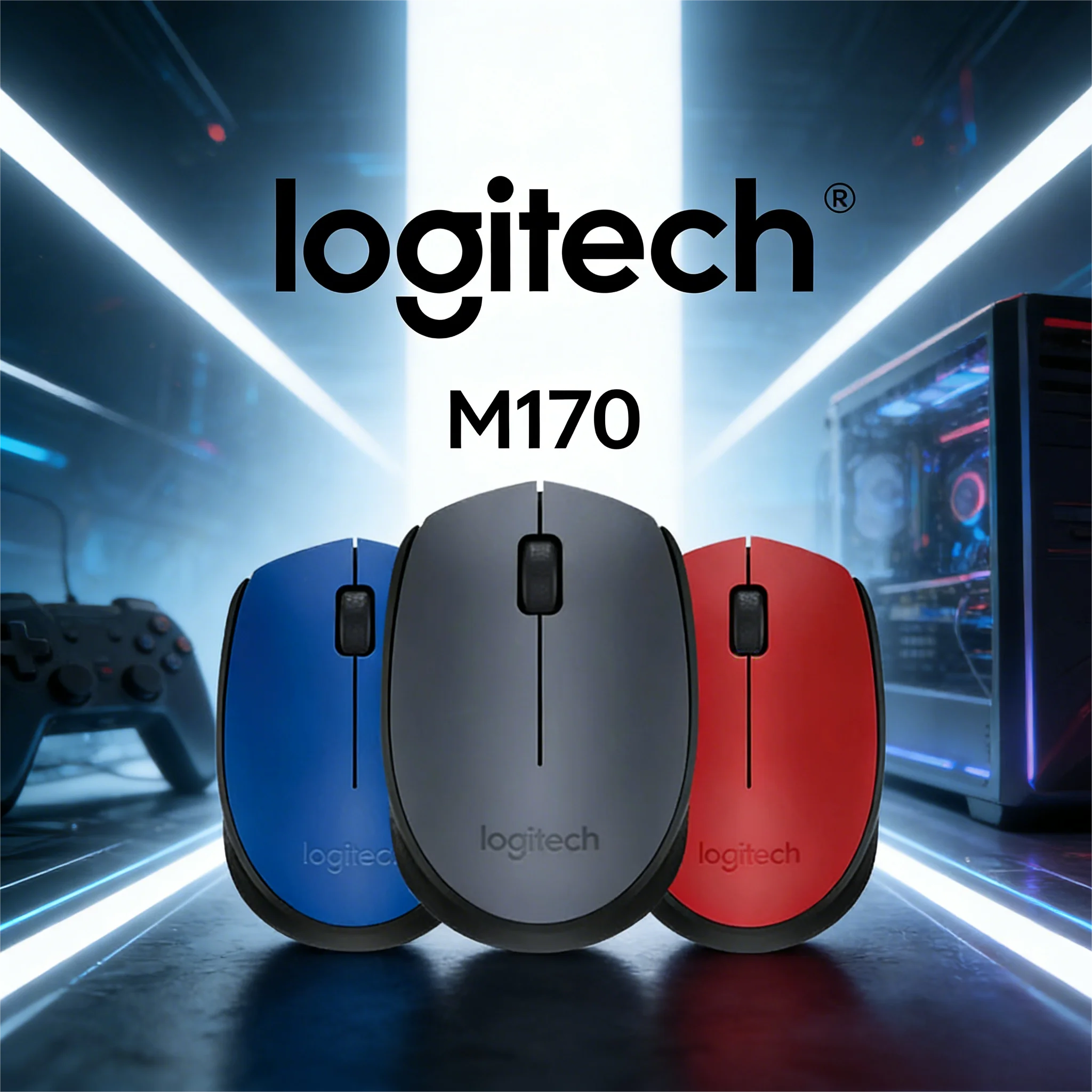 

Logitech M170 wireless mouse with USB dongle, comfortable and portable, suitable for office, gaming, and PC use Sweat resistant