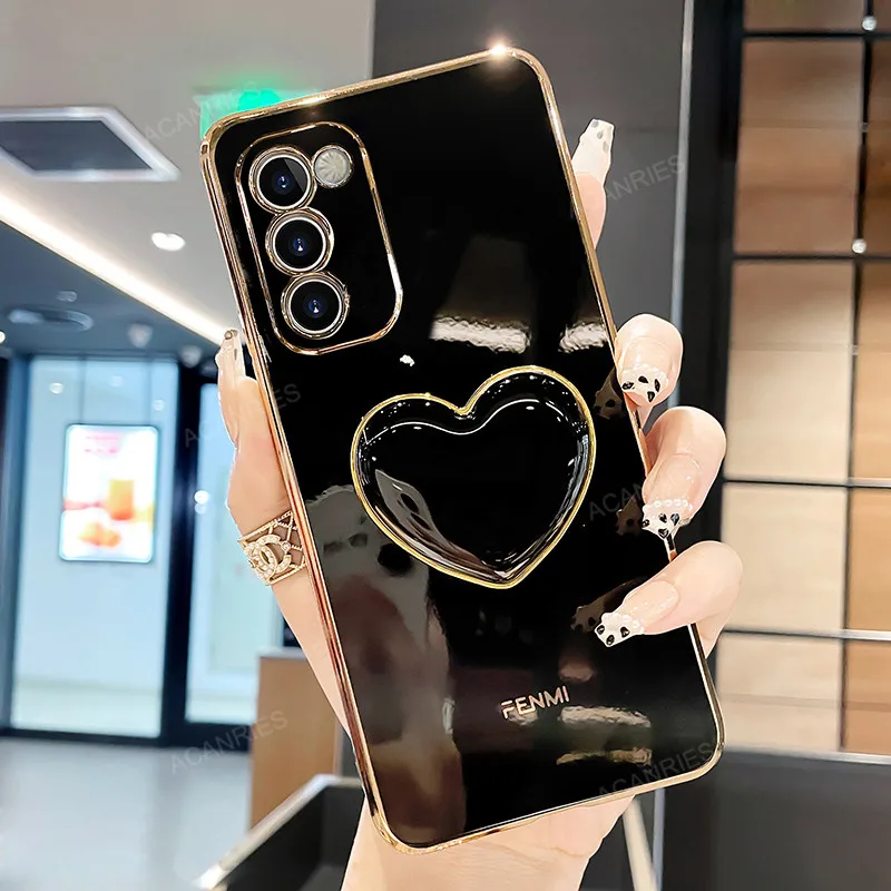 S 21 20 Plating Love Heart Etui na telefon do Samsung Galaxy S21 Plus Ultra S20 Fe 5g S22 S23 Luksusowe silikonowe etui na telefon S20fe