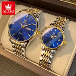 OLEVS New Luxury Couple Watch Automatic Mechanical Wristwatch Fashion Lover Classic Watches Waterproof Lover's Gifts