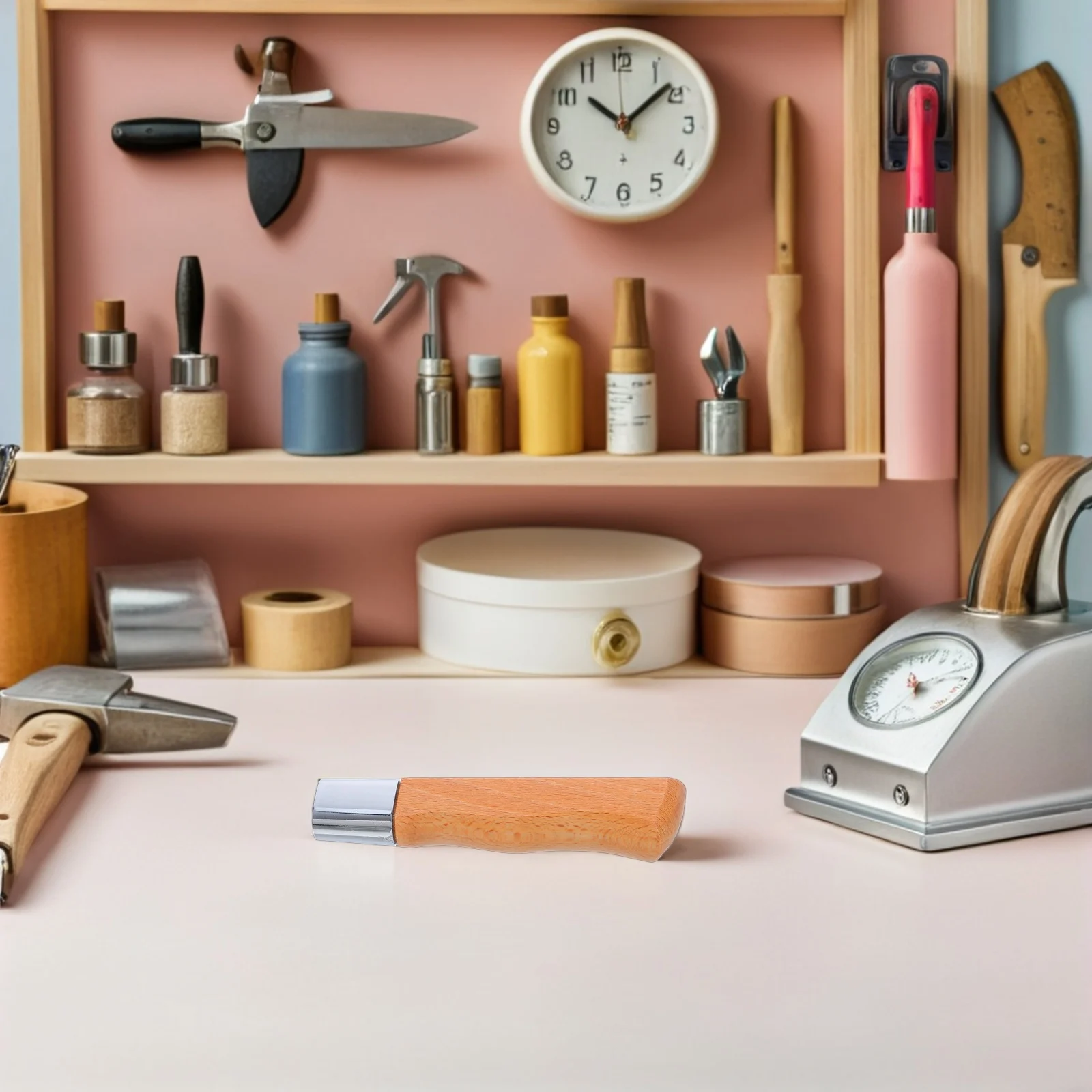 2pcs Rosewood Cutter Handle: Wooden Replacement Grip Kitchen Knives Nonslip Ergonomic Design Suitable For Chopping Cutters,