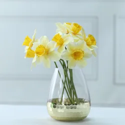 20pcs 38CM Artificial Daffodil Flowers Real Touch Narcissus Spring Flower Fake Silk Flower Arrangement for Home Wedding Decor