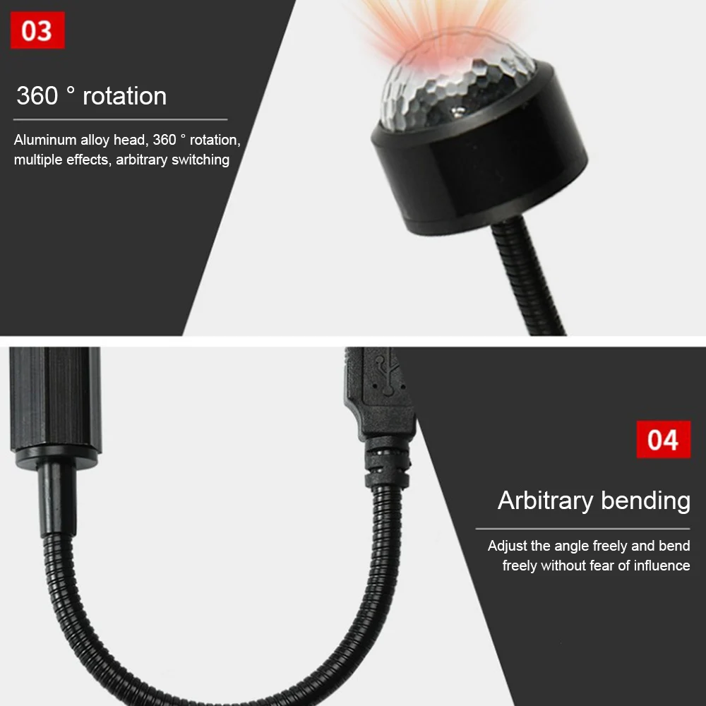 ミニLEDカールーフスターナイトライトプロジェクター雰囲気ギャラクシーランプUSB装飾調整可能オートルーフルーム天井装飾