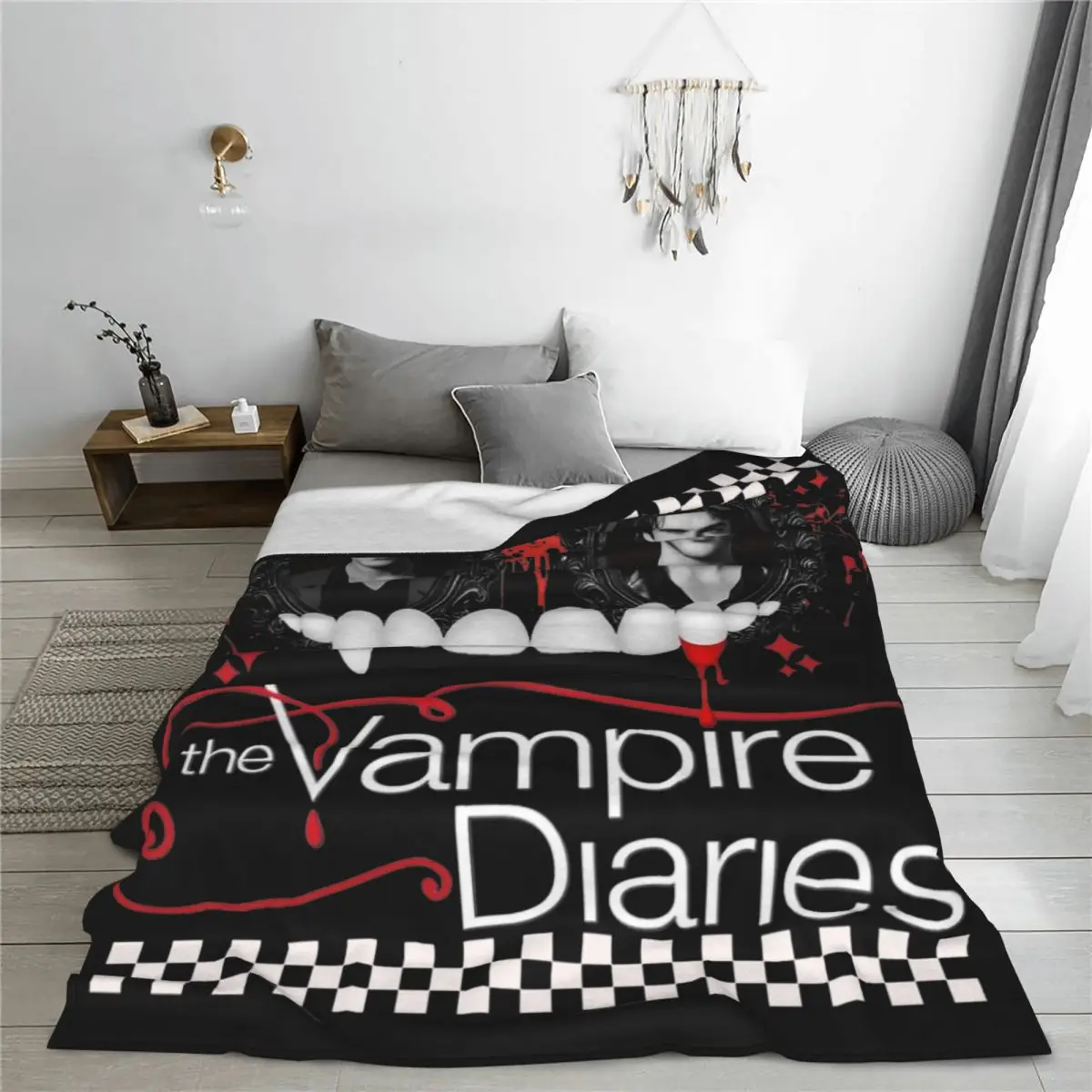 The Vampire Diaries Blankets Flannel Summer Multi-function Ultra-Soft Throw Blankets for Bed Car Bedding Throws