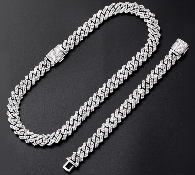 High Quality Cheap Iced Out Silver Cuban Link Necklace Adorned Diamonds Perfect Luxury Jewelry Enthusiasts