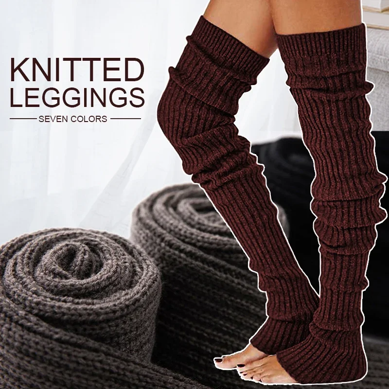 Girls Fashion Kawaii Solid Color Leg Warmers Knitted Flared Leg Sleeves Goth Crochet Baggy Cuff Ankle Heap Socks